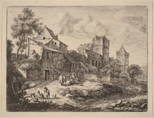 Square in Front of an Inn, by Antonie Waterloo
