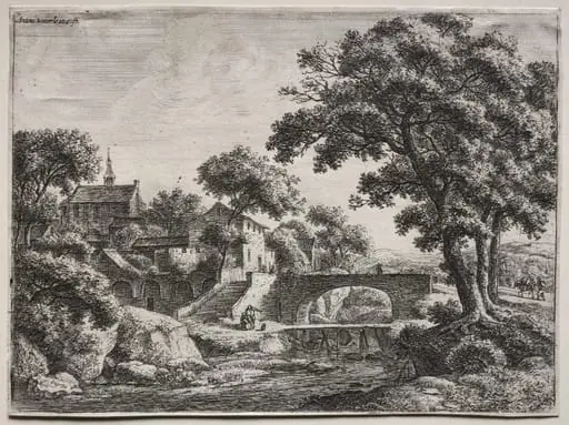 Twelve landscapes (H.95-106): The Two Bridges, by Antonie Waterloo