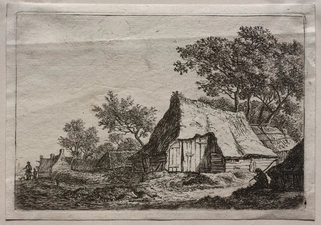 Twelve Landscapes: Plate I, The Small Hamlet, by Antonie Waterloo, 1665