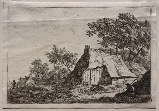 Twelve Landscapes: Plate I, The Small Hamlet, by Antonie Waterloo