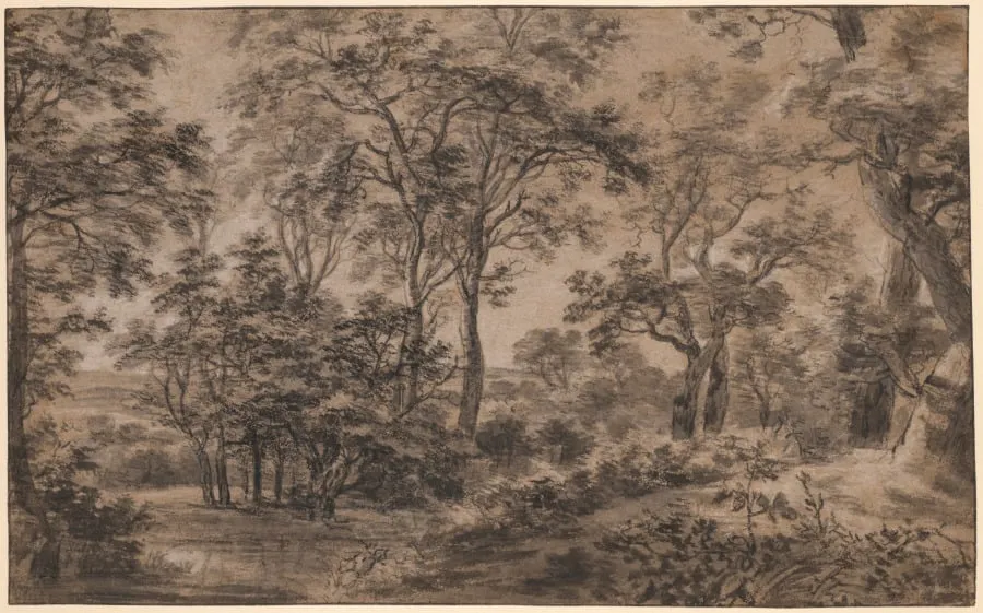 Wooded Landscape, by Antonie Waterloo, 1648