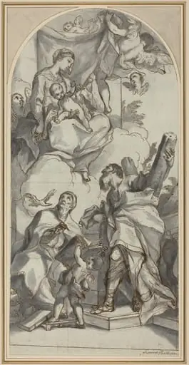 The Madonna and Child in Glory with Saints Gregory the Great and Andrew, by Antonio Balestra