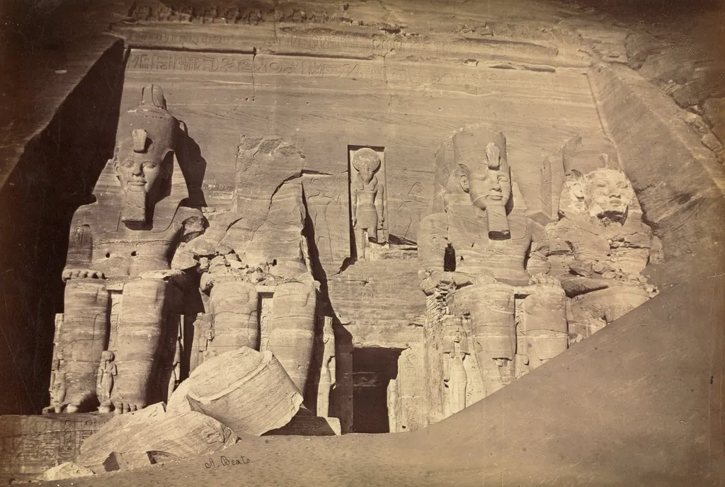 Temple of Ramesses II, Abu Simbel, by Antonio Beato, 1864