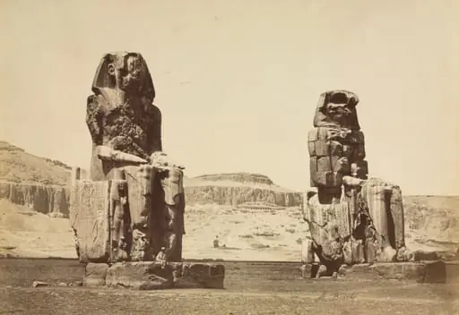 The Colossi of Memnon, Thebes, by Antonio Beato