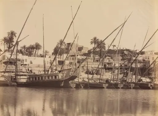 View of Aswan - Along the Nile, by Antonio Beato