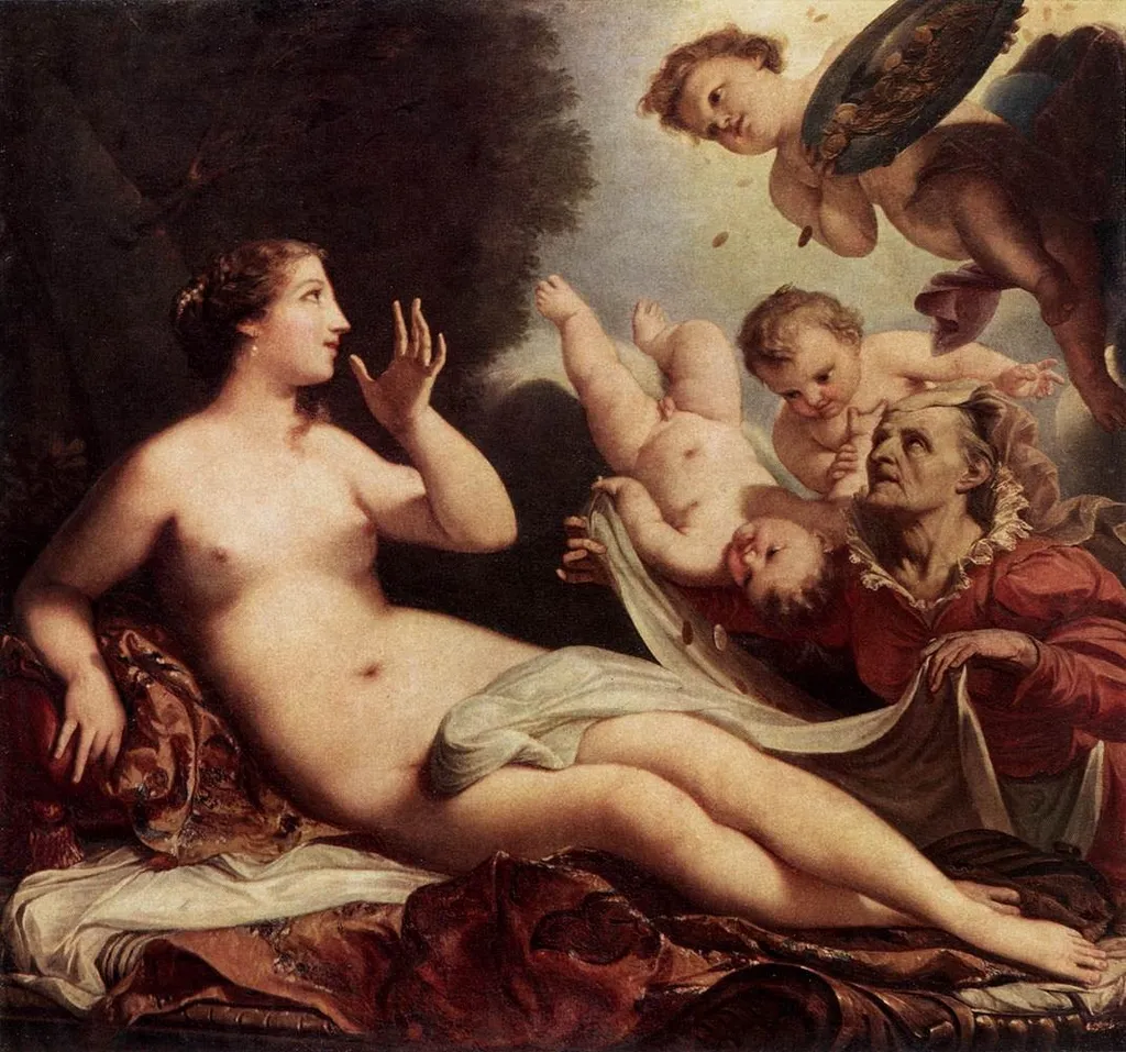 Danaë, by Antonio Bellucci, oil, 1698
