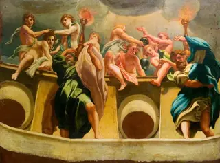 Apostles and Angels at the Assumption (copy of the fresco in the cupola of Parma Cathedral), by Antonio da Correggio
