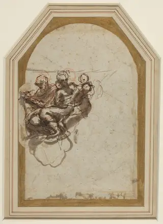 Saint Matthew and Saint Jerome [verso], by Antonio da Correggio
