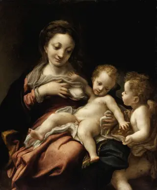 Virgin and Child with an Angel (Madonna del Latte), by Antonio da Correggio
