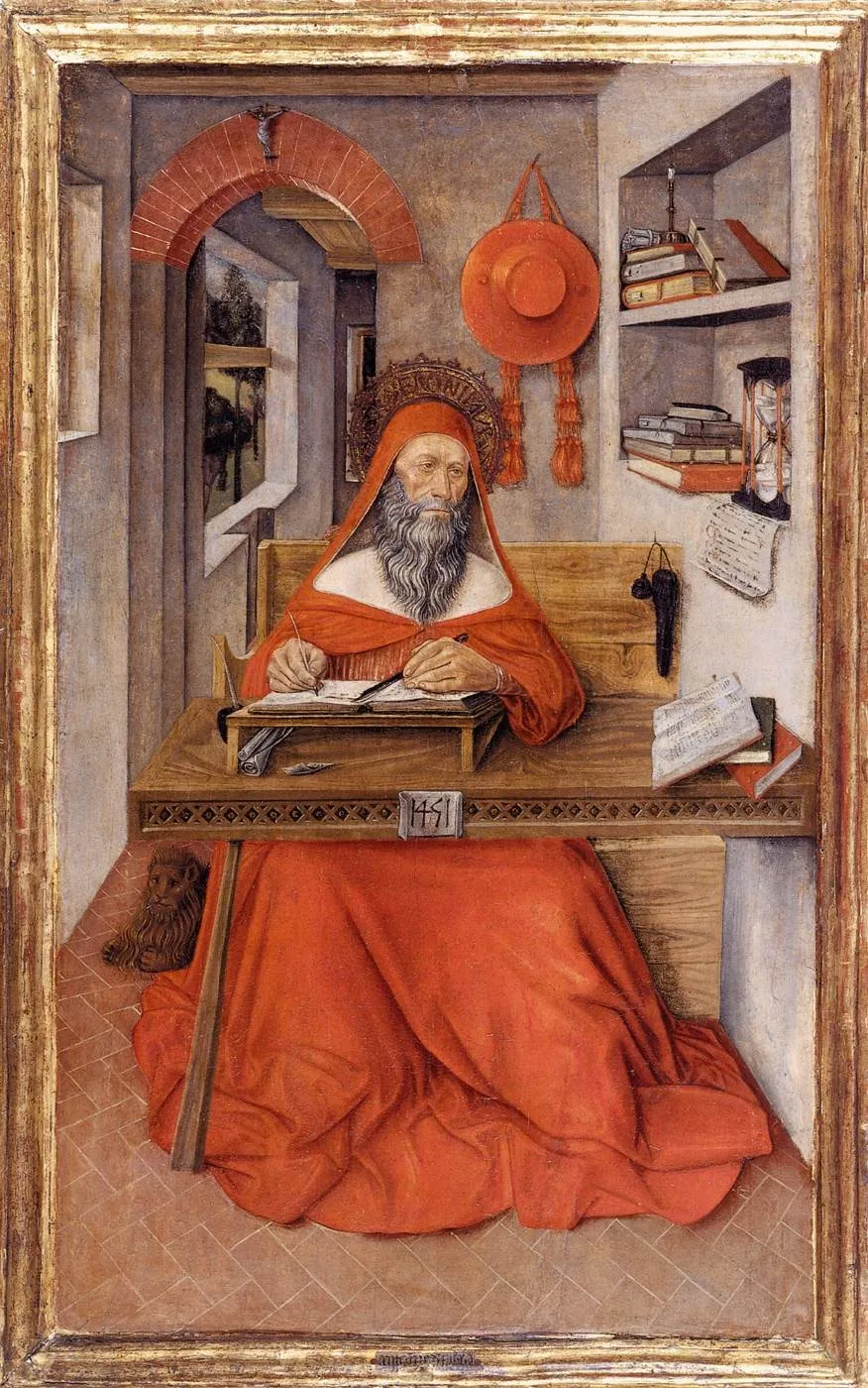 St Jerome in His Study, by Antonio da Fabriano, tempera, 1451