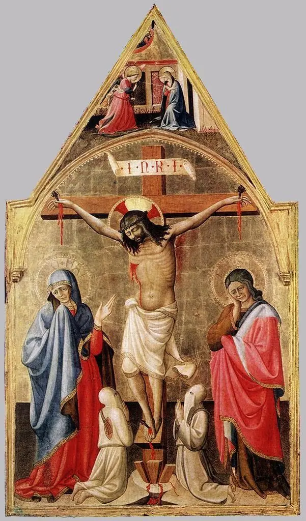 Crucifixion with Mary and St John the Evangelist, by Antonio da Firenze