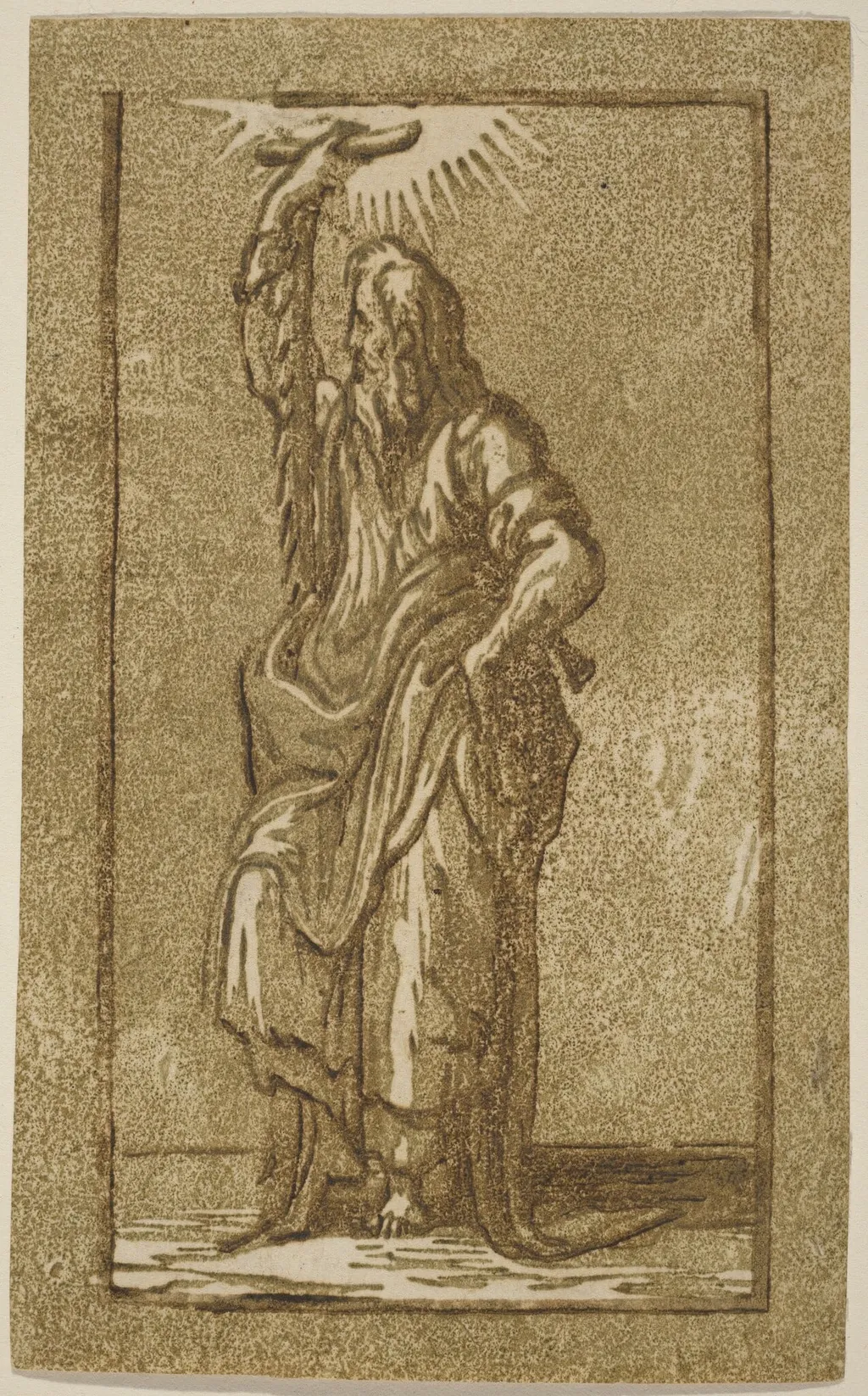 Saint Simon, by Antonio da Trento, ink, 1529