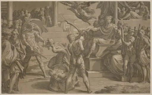 The Martyrdom of Saints Peter and Paul [recto], by Antonio da Trento