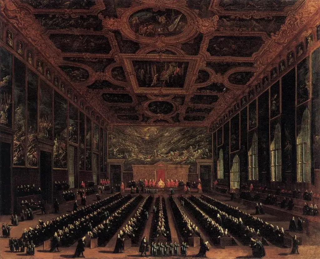 Die Sala del Maggior Consiglio im Dogenpalast, by Antonio Diziani