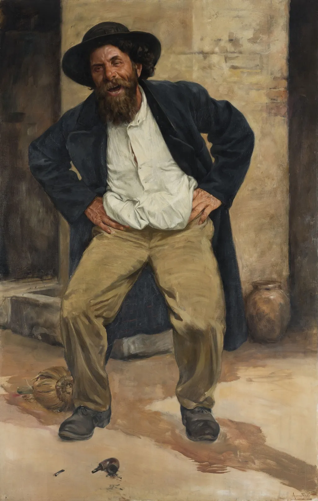 Borratxo alegre, by Antonio Fabrés, oil, 1911