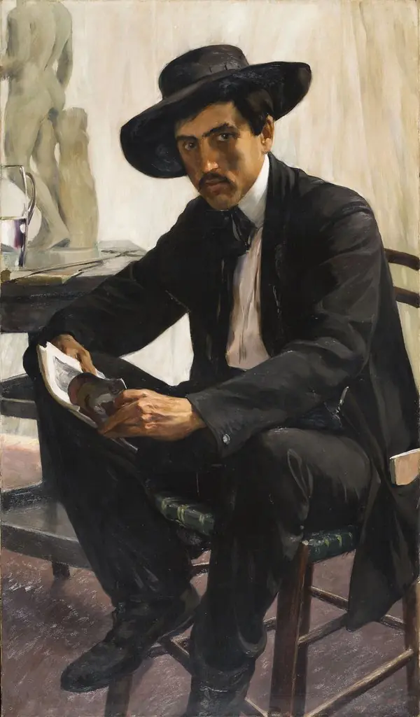 The student. Portrait of painter Saturnino Herrán, by Antonio Fabrés