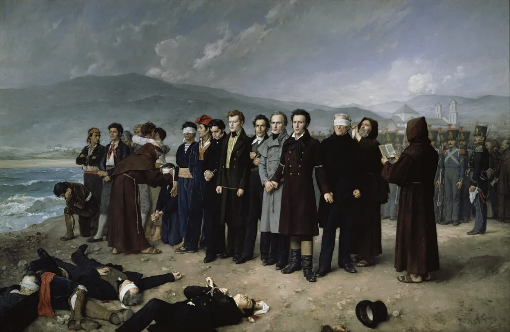 The Execution of Torrijos and his companions in the Malaga's beach, by Antonio Gisbert, oil, 1894