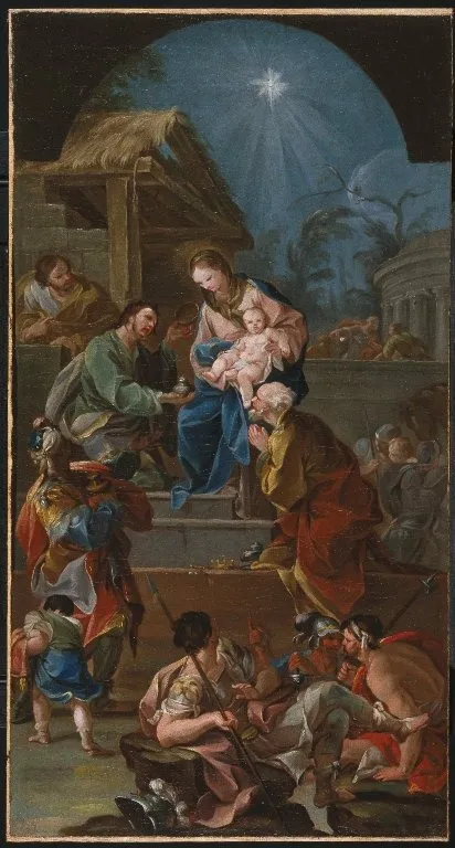 Adoration of the Magi, by Antonio González Velázquez, oil, 1750