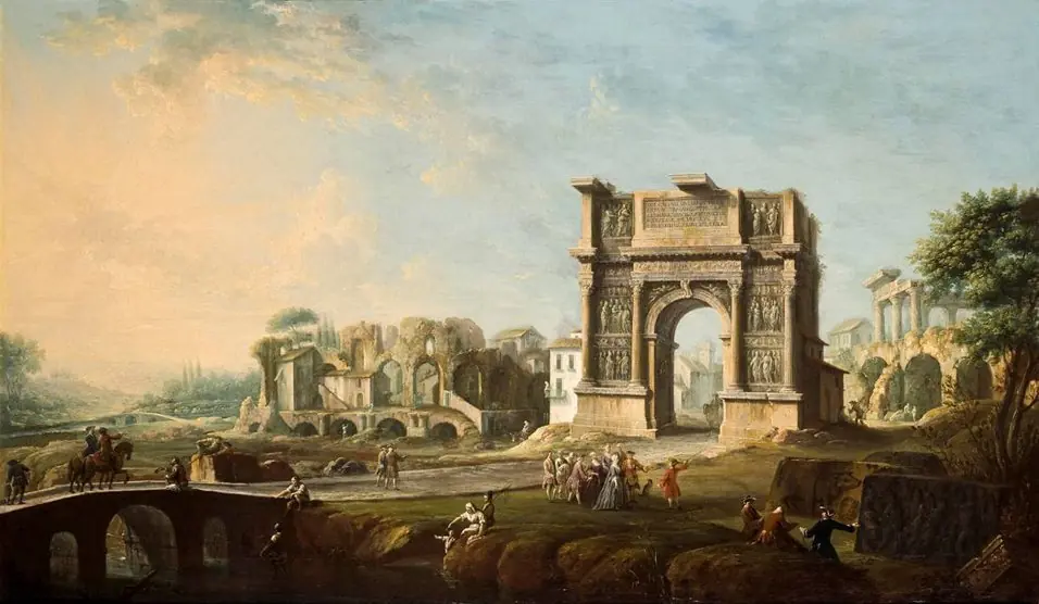 The Arch of Trajan at Benevento, by Antonio Joli