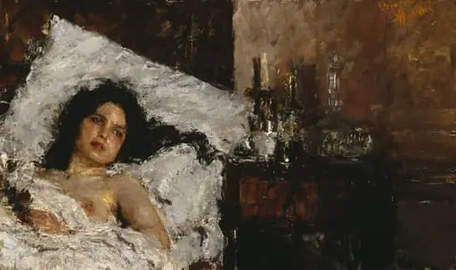 Resting, by Antonio Mancini