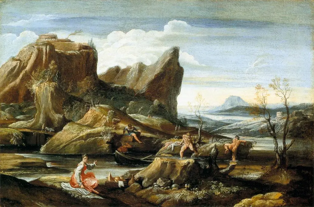 Landscape with Bathers, by Antonio Marziale Carracci
