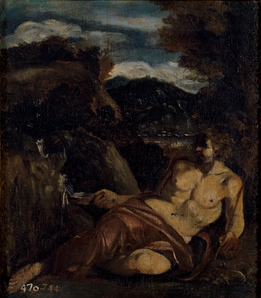 Saint John in the Desert, by Antonio Marziale Carracci, oil, 1593