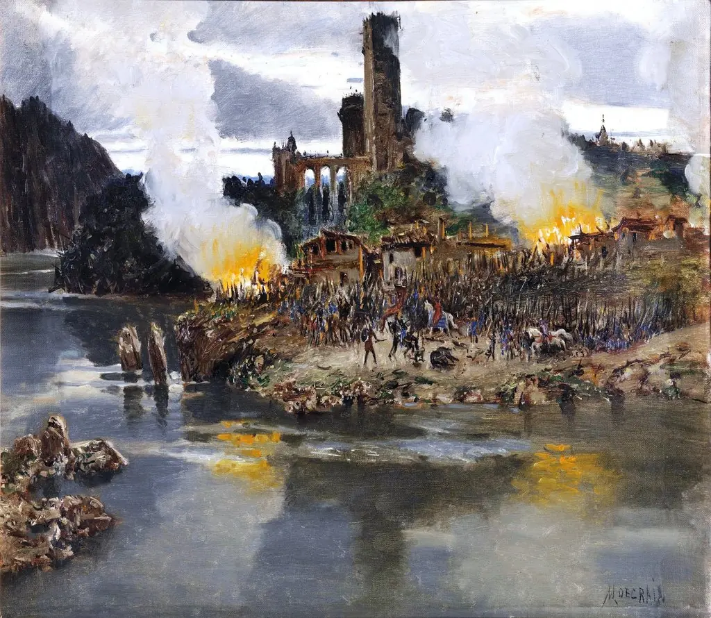 Un fuego (Batalla), by Antonio Muñoz Degrain