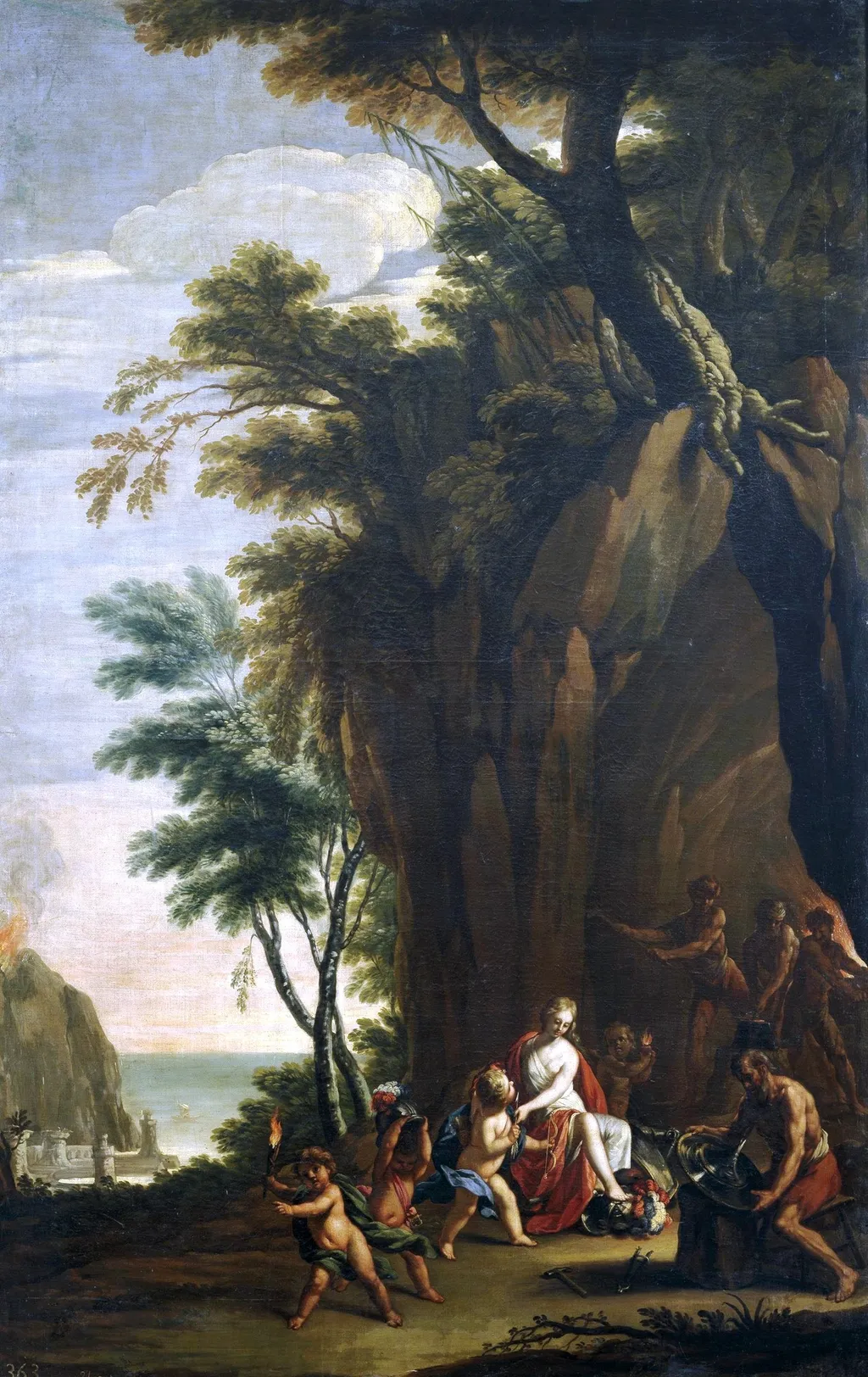 Fire, by Antonio Palomino, oil, 1700