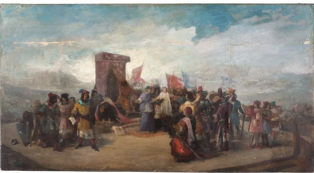 La farsa de Ávila, by Antonio Pérez Rubio, oil
