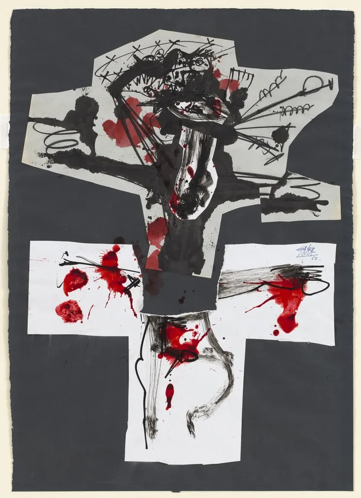Untitled, by Antonio Saura, ink, 1960