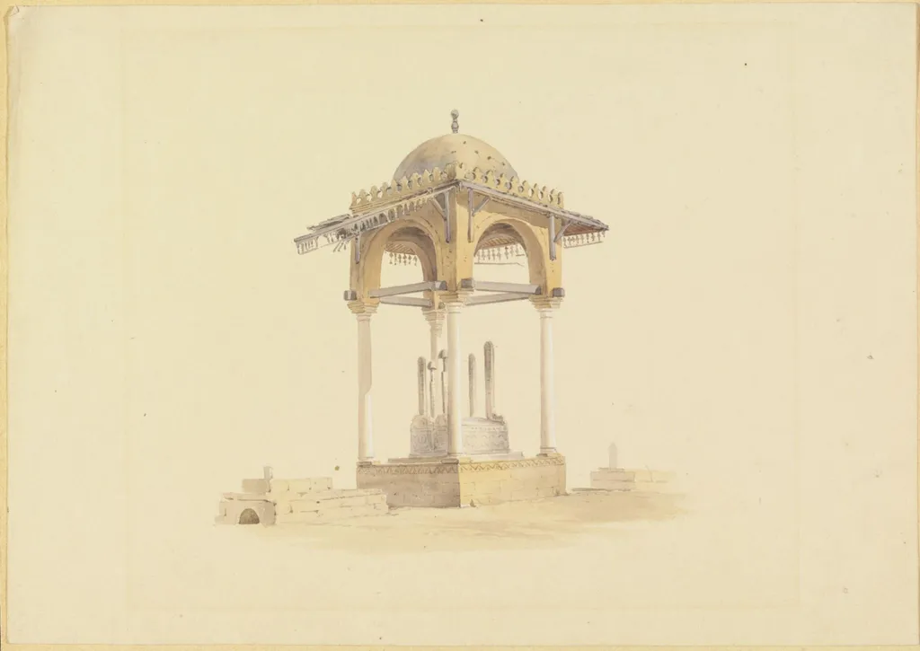 Tomb of a private family of wealth - Cairo -, by Antonio Schranz, watercolor, 1801
