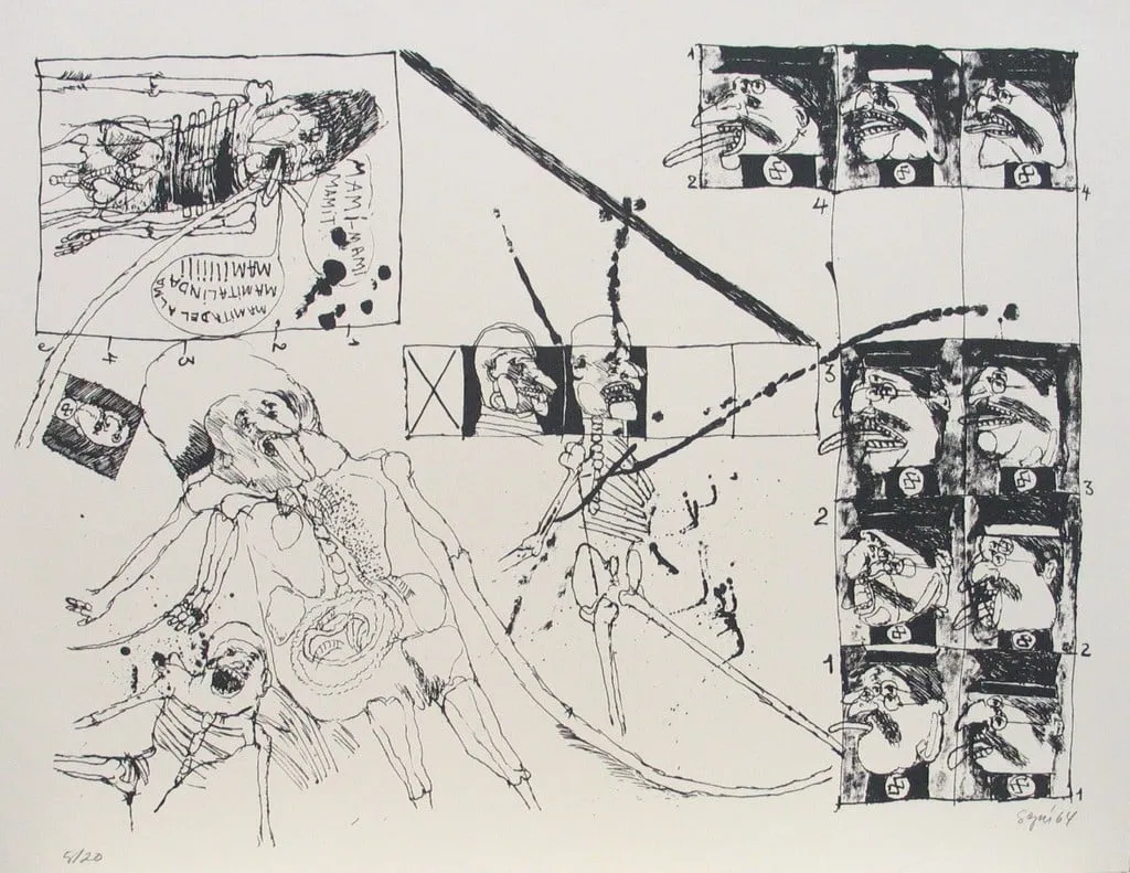 Untitled, by Antonio Segui, ink, 1964