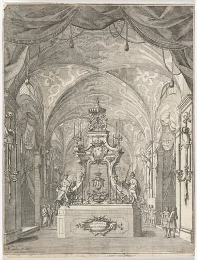 Catafalque for the Funeral of the Duke of Parma Antonio I in the Church of S. Maria Maddalena in Bologna, by Antonio Stiassi