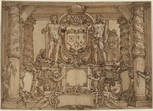 An Architectural Wall Design in Honor of Henry IV, the Gallic Hercules, by Antonio Tempesta