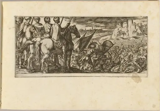 Battle Scene with Cavalry Observing from a Hill, by Antonio Tempesta