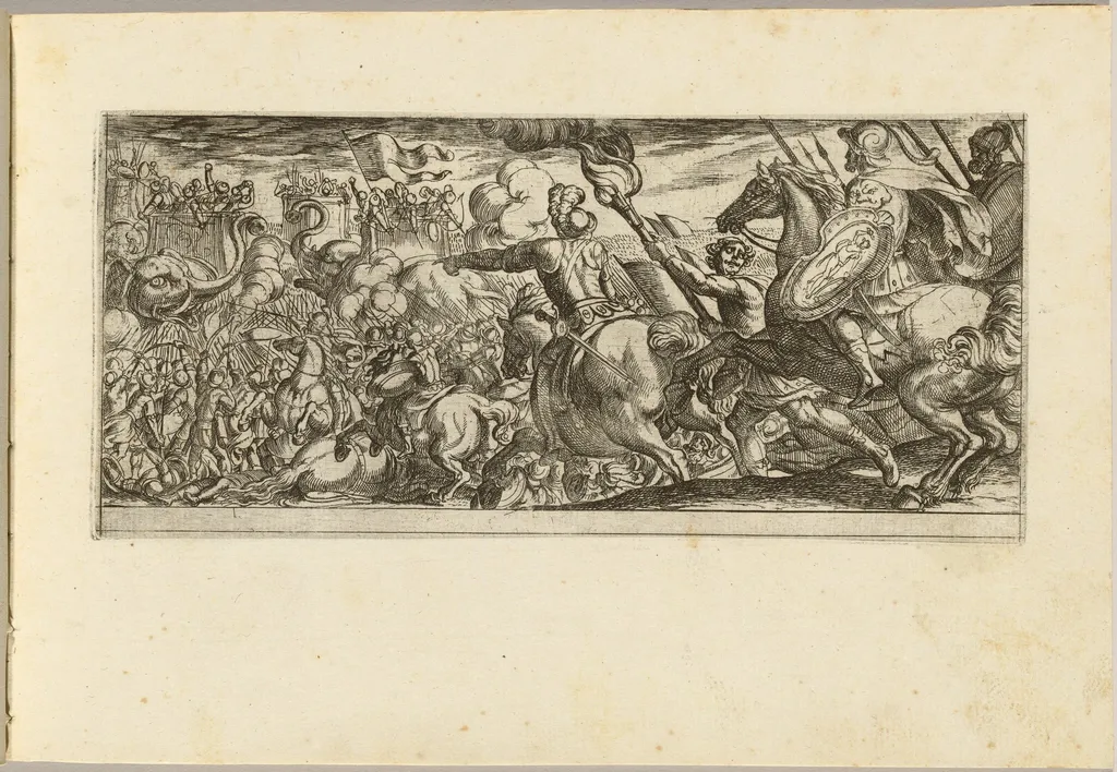 Cavalry Attack on a Walled Fortress, by Antonio Tempesta, ink, 1592