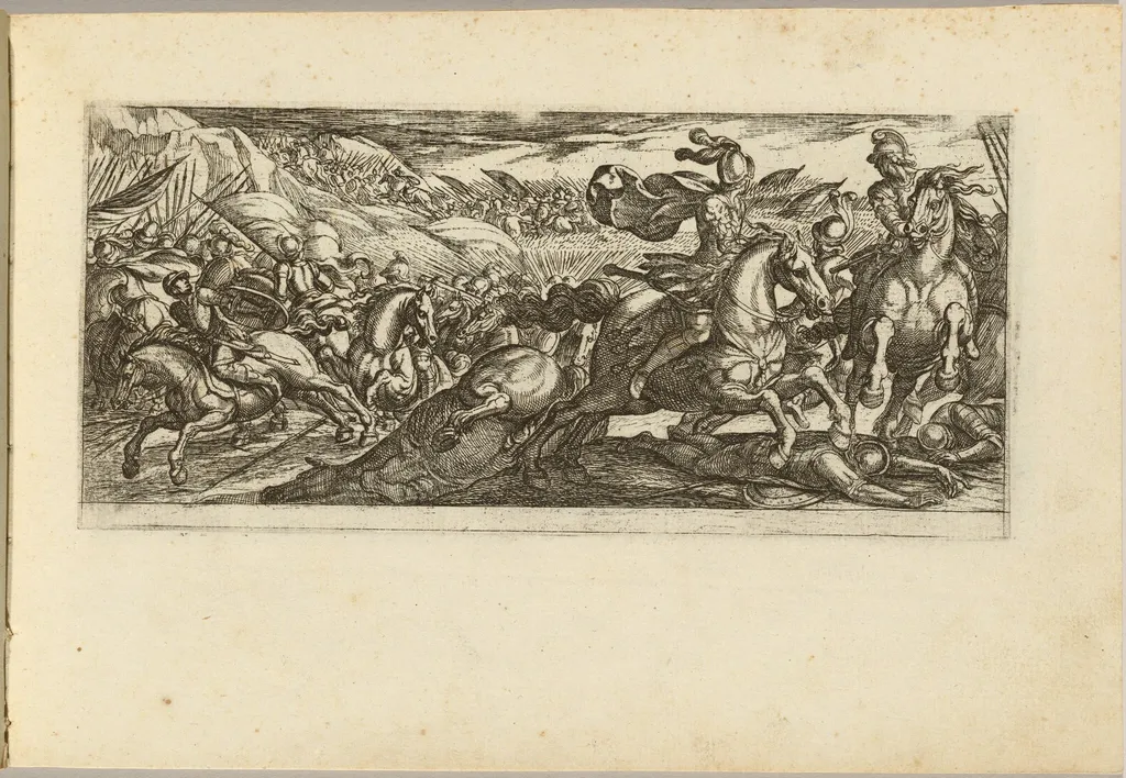 Cavalry Engagement, by Antonio Tempesta, ink, 1592
