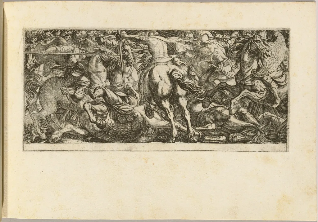Cavalry Engagement, by Antonio Tempesta, ink, 1592