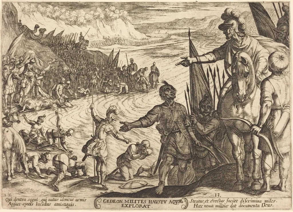 Gideon Chooses His Soldiers, by Antonio Tempesta, ink, 1613