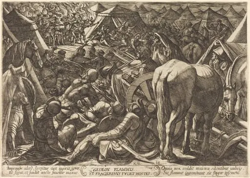 Gideon Frightens His Enemies in Their Camp, by Antonio Tempesta