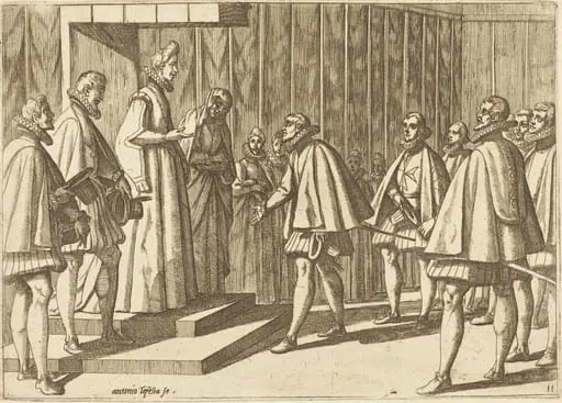 Italian Prince before Margaret of Austria, by Antonio Tempesta