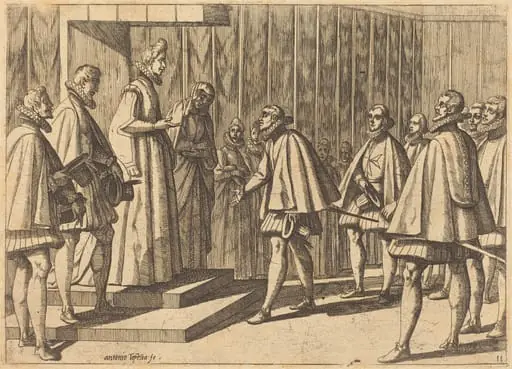 Italian Prince before Margaret of Austria, by Antonio Tempesta