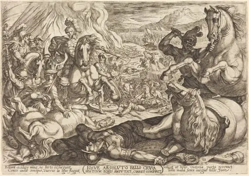 Joshua has the Chariots Burned and Cuts the Legs off His Enemies, by Antonio Tempesta