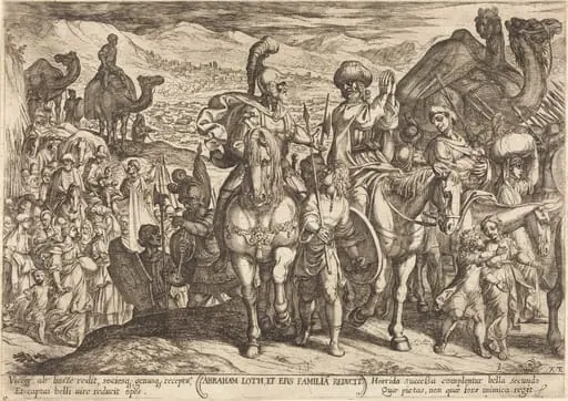 Lot and His Family recalled home by Abraham, by Antonio Tempesta