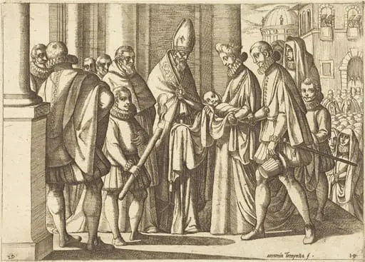 Philip as a Boy before Margaret of Austria, by Antonio Tempesta