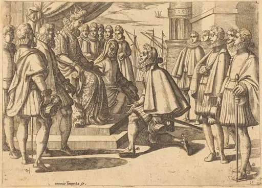 Spanish Duke before Margaret of Austria, by Antonio Tempesta