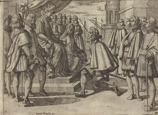 Spanish Duke Before Margaret of Austria [verso], by Antonio Tempesta