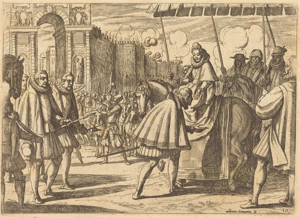 Triumphal Entry of Margaret of Austria, by Antonio Tempesta, ink, 1612
