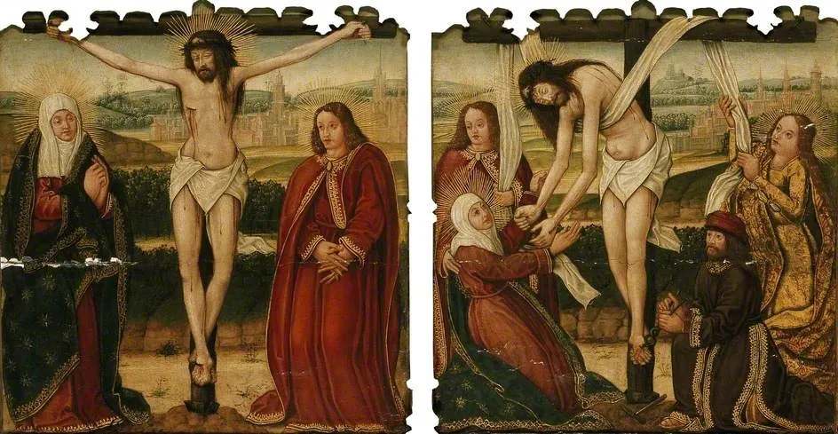 The Crucifixion and the Descent from the Cross, by Antonio Vázquez, unspecified, 1513