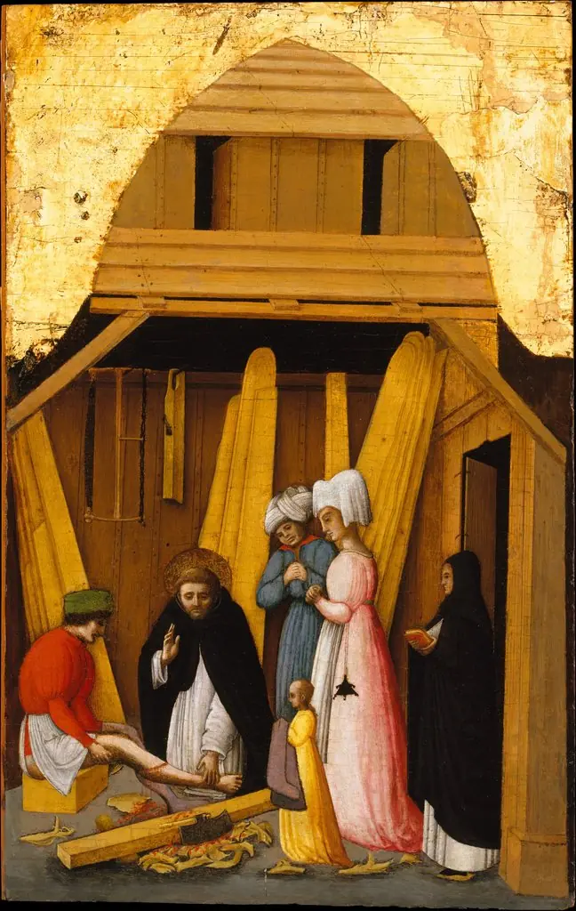 Saint Peter Martyr Healing the Leg of a Young Man, by Antonio Vivarini